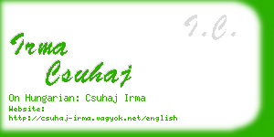 irma csuhaj business card